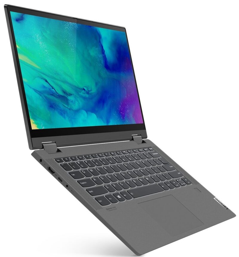 ⁦لابتوب لينوفو آيديا باد فليكس 5 المتحول – معالج AMD رايزن 7 4700U، ذاكرة 8 جيجابايت DDR4، قرص SSD سعة 256 جيجابايت، كارت شاشة AMD Radeon™ بسعة 4 جيجابايت، شاشة لمس 14 بوصة فل إتش دي قابلة للدوران 360 درجة⁩ - الصورة ⁦2⁩