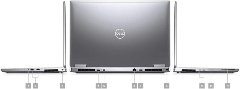⁦ديل بريسيجن 7740 – زي الجديد – كور i7 الجيل التاسع، رام 16 جيجابايت DDR4 قابلة للتوسعة، قرص SSD سعة 512 جيجابايت، كارت شاشة RTX 3000 سعة 6 جيجابايت، شاشة 17.3 بوصة فائقة الوضوح⁩ - الصورة ⁦2⁩