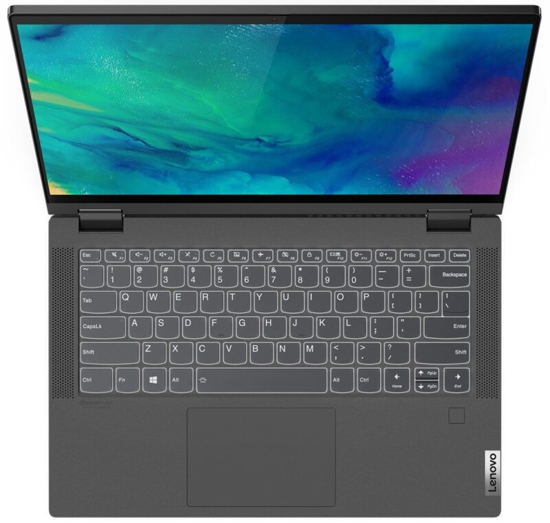 ⁦لابتوب لينوفو آيديا باد فليكس 5 المتحول – معالج AMD رايزن 7 4700U، ذاكرة 8 جيجابايت DDR4، قرص SSD سعة 256 جيجابايت، كارت شاشة AMD Radeon™ بسعة 4 جيجابايت، شاشة لمس 14 بوصة فل إتش دي قابلة للدوران 360 درجة⁩ - الصورة ⁦4⁩