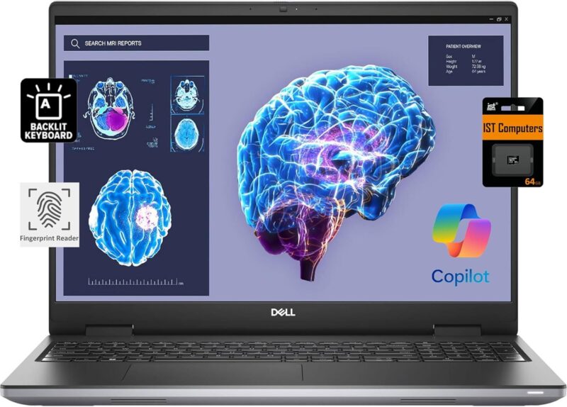 ديل بريسيجن 7670 لابتوب - معالج إنتل كور i9-12950HX - رام 64 جيجابايت DDR5 (قابلة للتوسعة) - 2TB SSD PCIe NVMe M.2 - نفيديا RTX A2000 8GB DDR6 - شاشة 15.6 بوصة FHD (1920 × 1080)