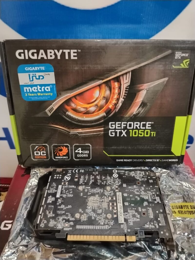 ⁦Graphic Card Nvidia Geforce Gtx 1050 ti 4gb Ddr5 Gigabyte OC⁩ - الصورة ⁦2⁩