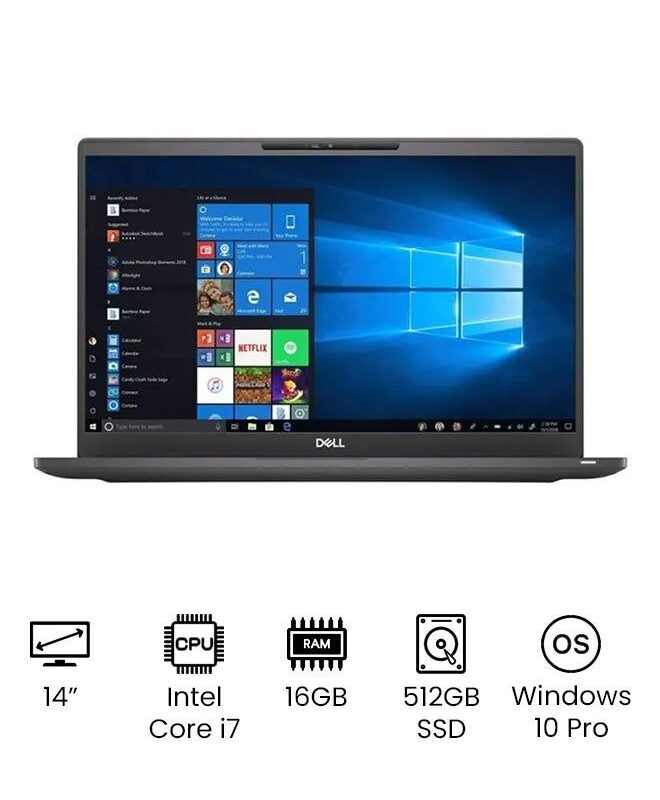 لابتوب ديل لاتيتود 7400 - معالج إنتل® كور آي 5-8356U، ذاكرة 8 جيجابايت، قرص 256 جيجابايت SSD، كارت شاشة إنتل UHD 620، شاشة لمس 14 بوصة فل إتش دي