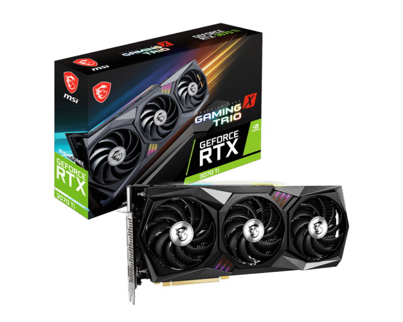 ⁦Graphic Card Nvidia Geforce RTX 3070 Ti 8GB Msi GamingX Trio ddr6⁩ - الصورة ⁦3⁩