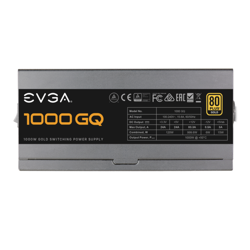 ⁦Power Supply EVGA GQ 1000W 80 Gold Plus New⁩ - الصورة ⁦3⁩