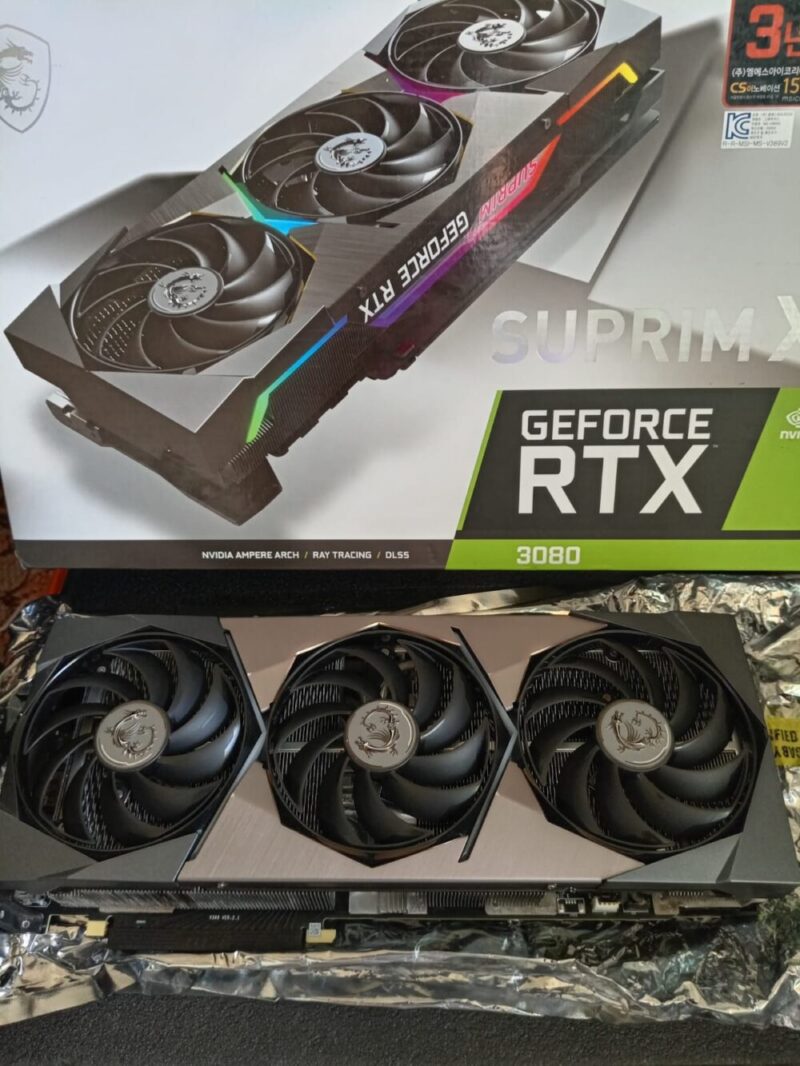 ⁦Graphic Card Nvidia Geforce Rtx 3080 10gb Ddr6X Msi SuprimX⁩ - الصورة ⁦3⁩