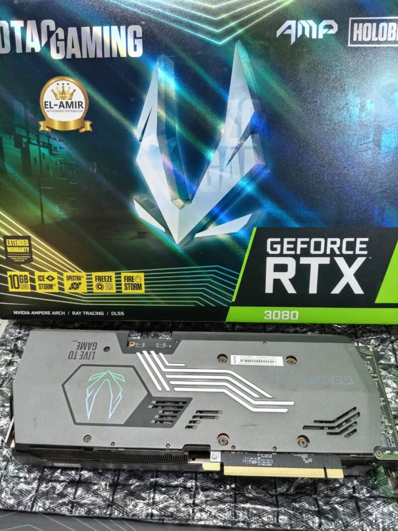 ⁦Graphic Card Nvidia Geforce RTX 3080 10GB Zotac Amp Holo ddr6X⁩ - الصورة ⁦2⁩