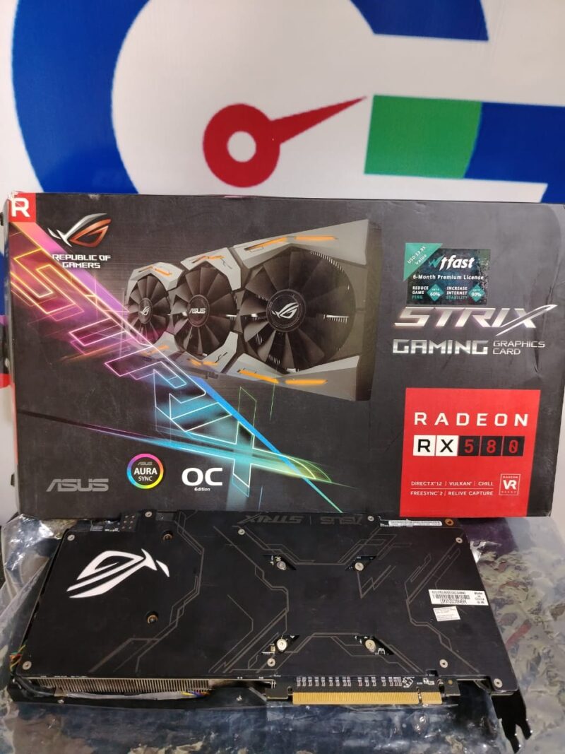 ⁦Graphic Card AMD Redeon ASUS ROG Strix Radeon RX 580 OC Edition 8GB GDDR5⁩ - الصورة ⁦3⁩