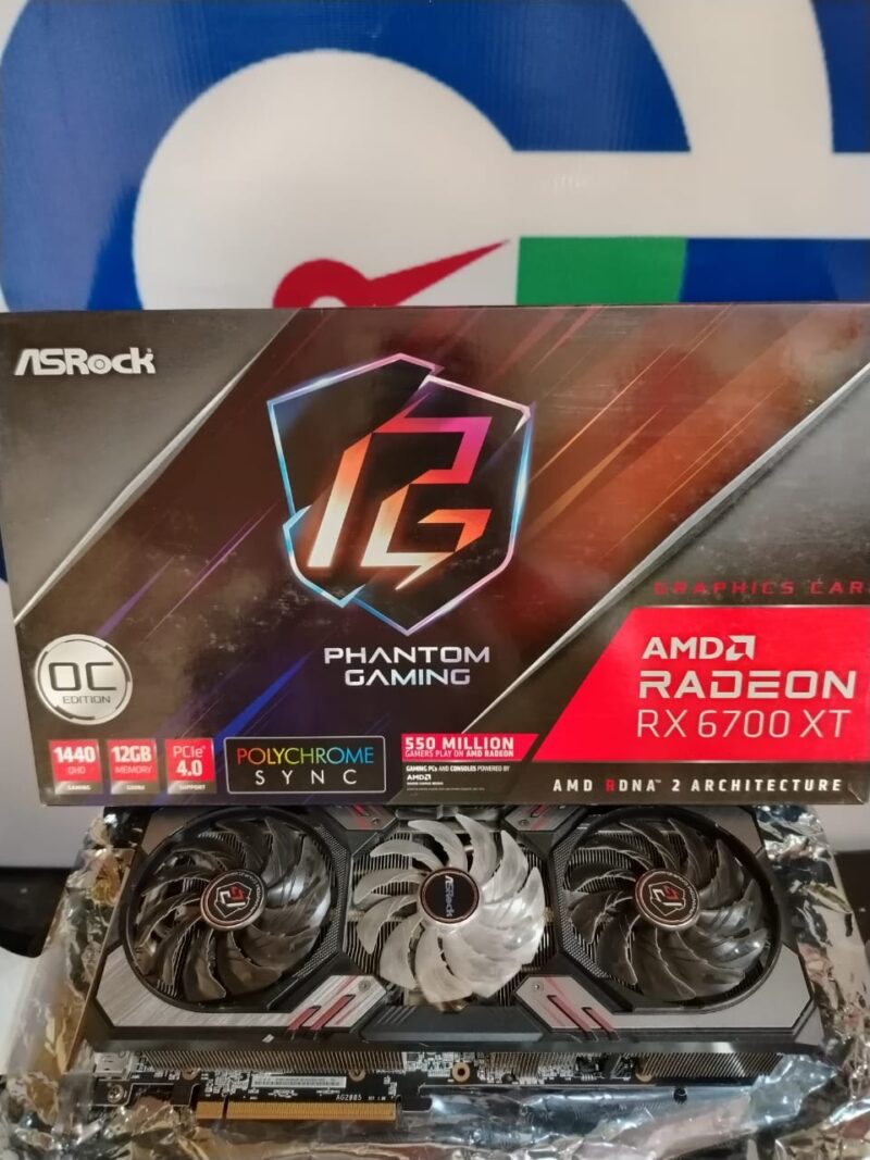 Graphic Card AMD Redeon Rx 6700 xt 12gb Ddr6 AsRock Phantom Gaming OC Edition
