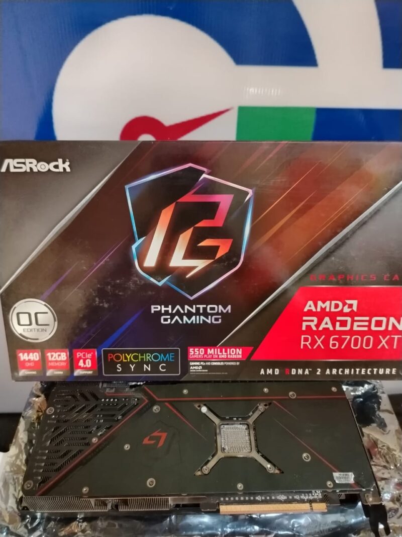 ⁦Graphic Card AMD Redeon Rx 6700 xt 12gb Ddr6 AsRock Phantom Gaming OC Edition⁩ - الصورة ⁦2⁩