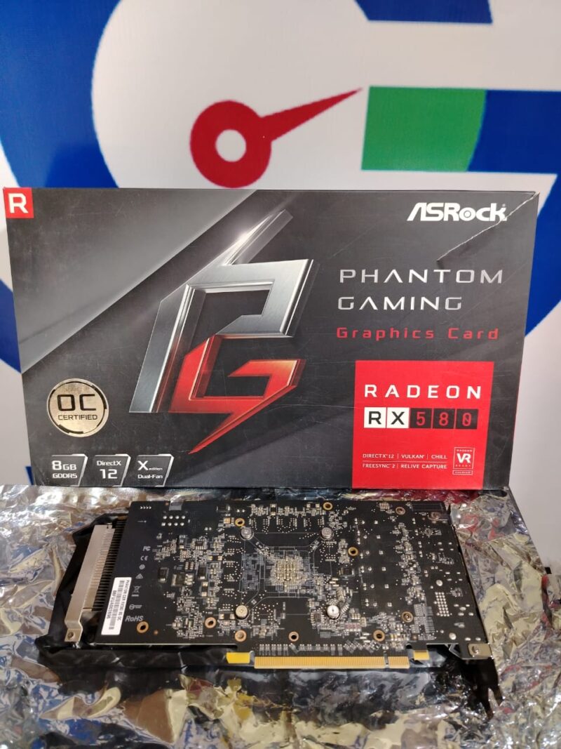 ⁦AsRock Graphic Card AMD Redeon Rx 580 8gb ddr5 Phantom Gaming⁩ - الصورة ⁦2⁩