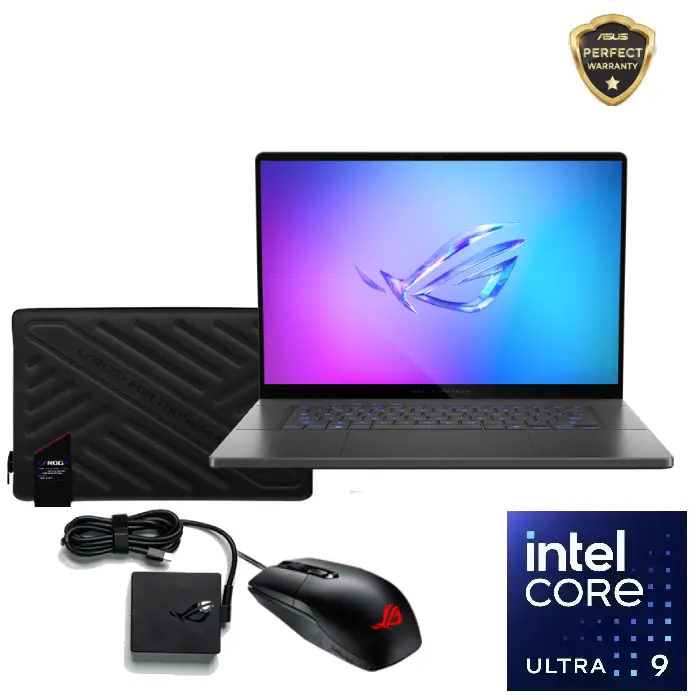 لاب توب جيمنج اسوس روج زيفرس G16 GU605CR-QR232W ، انتل كور الترا 9-285H، رام 32 جيجا، 2 تيرا، كارت RTX 5070Ti سعة 12جيجا، شاشة 16 بوصة، معدل 240 هرتز