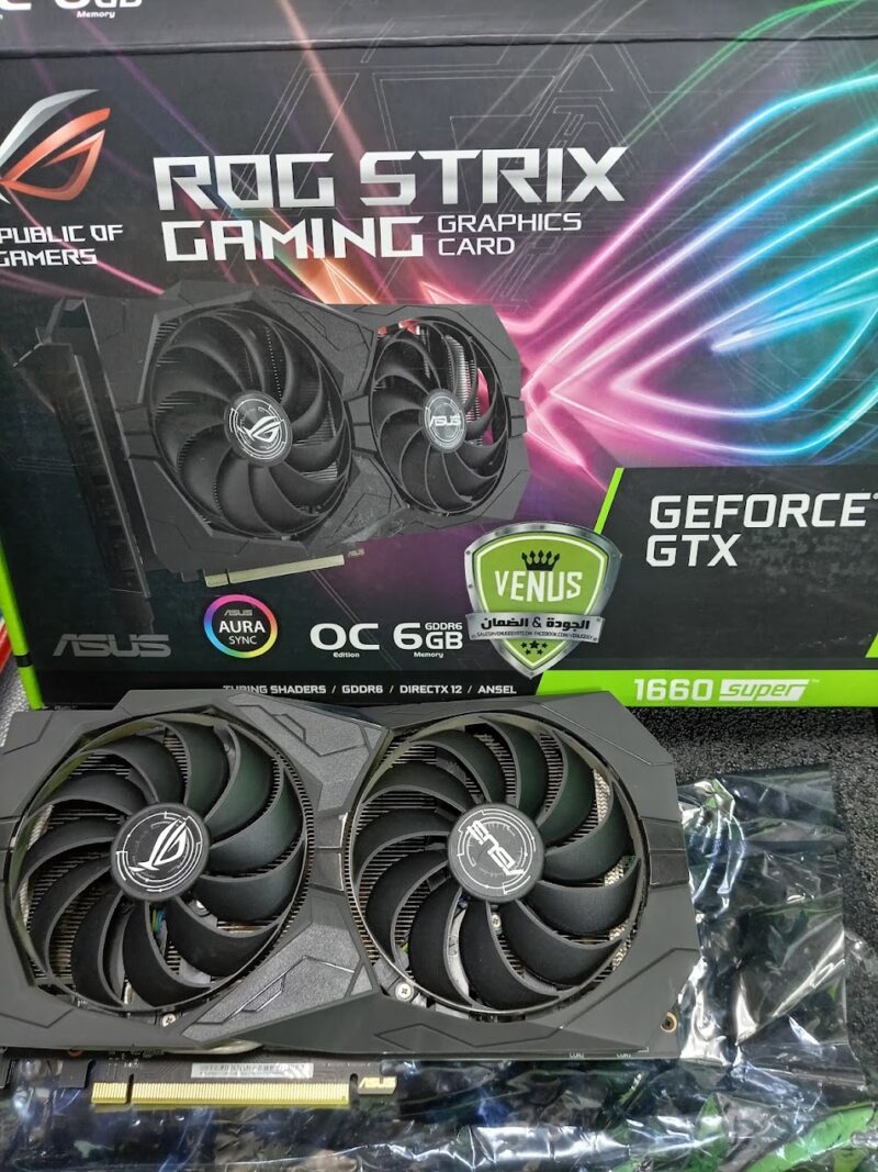 ⁦Graphic Card Nvidia Geforce Gtx 1660 super 6gb ddr6 Asus Rog Strix⁩ - الصورة ⁦2⁩