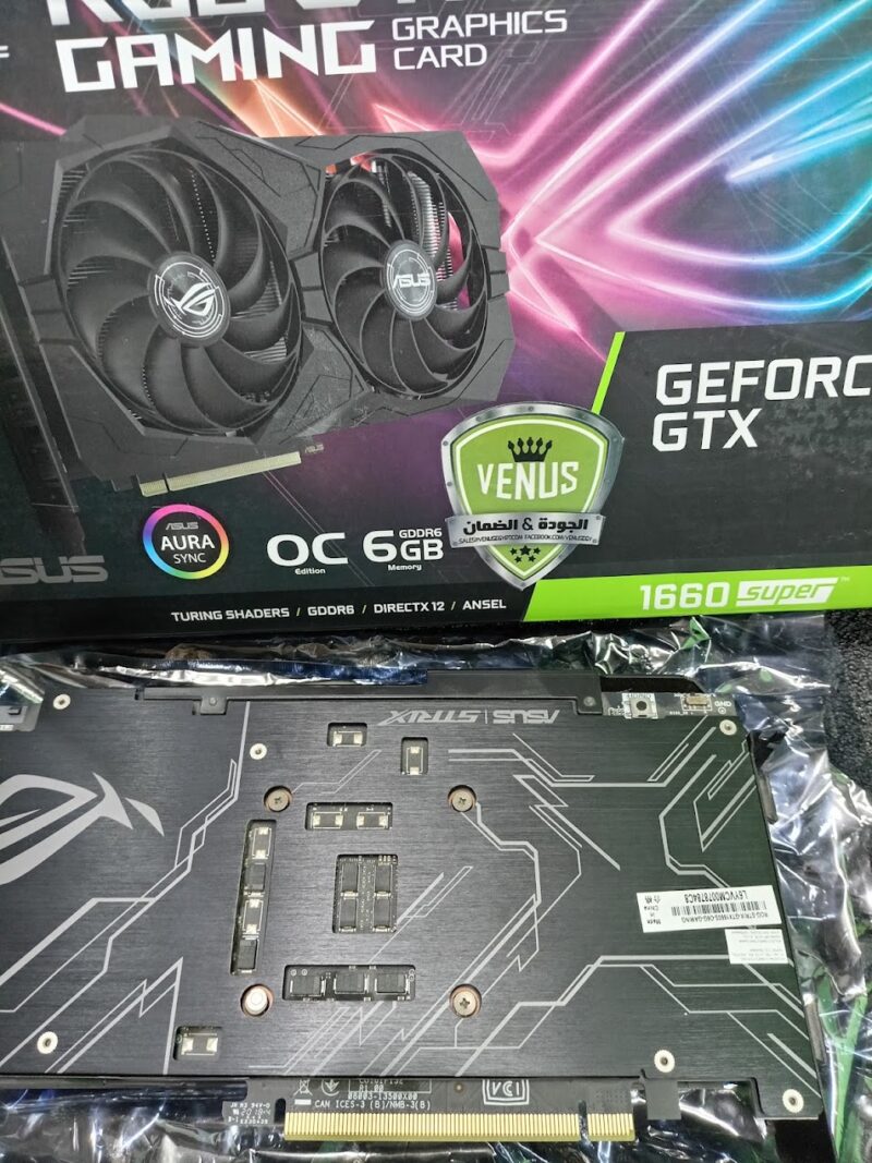 ⁦Graphic Card Nvidia Geforce Gtx 1660 super 6gb ddr6 Asus Rog Strix⁩ - الصورة ⁦3⁩