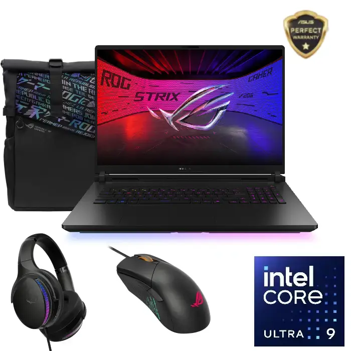 لابتوب الألعاب آسوس روج ستريكس سكار G835LW-AI642W انتل كور الترا 9 275HX رام 64 جيجا، 2 تيرا SSD، رسومات RTX 5080 سعة 16 جيجا شاشة 18 بوصة 240 هرتز