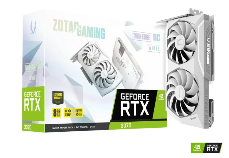 Graphic Card Nvidia Geforce RTX 3070 8GB Zotac Gamiing White ddr6