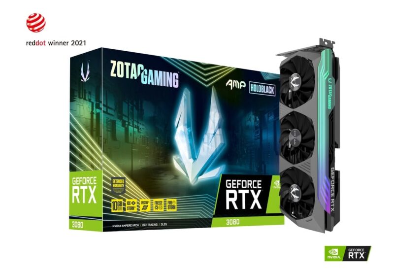 ⁦Graphic Card Nvidia Geforce RTX 3080 10GB Zotac Amp Holo ddr6X⁩ - الصورة ⁦3⁩